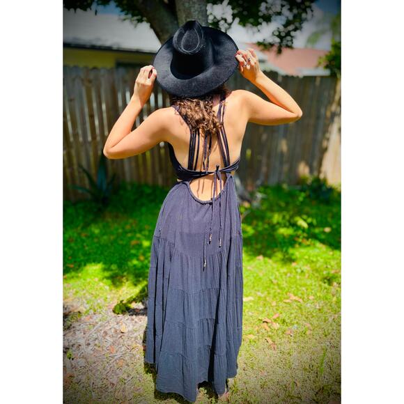 FREE PEOPLE Free-Est Auralie Maxi Dress Long Tiered Cotton - Picture 5 of 10